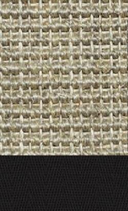 Sisal Salvador hirse 002 tæppe med kantbånd i sort